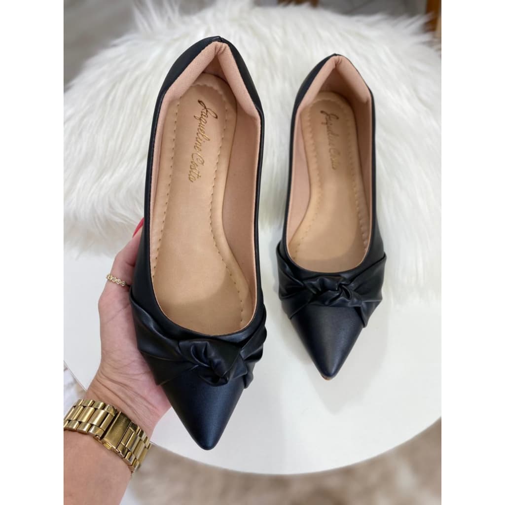 Sapatilha Feminina Bico Fino Confortável Leve Delicado Casual Moda Tendência Hope Shoes