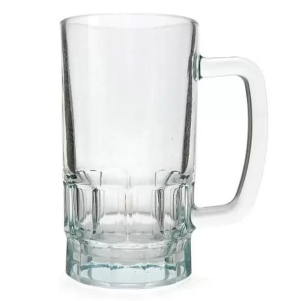 Caneca de Vidro Cerveja e Chopp com Alça 330ml Lyor Lembrança Presente Enfeite Cozinha Utilidade Decoração