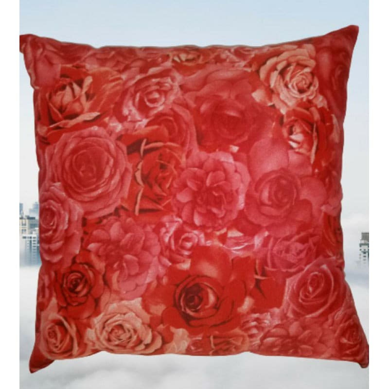 Capa de Almofada Decorativas Vermelha 45x45 Jacquard Floral
