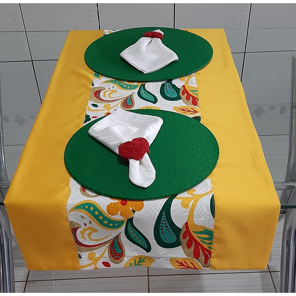 Caminho de Mesa Trilho de Mesa Estampado 1,10x0,45