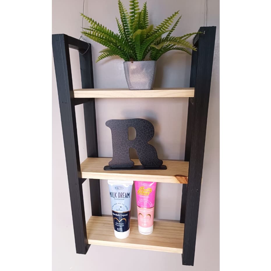 Prateleira estilo industrial 35cm com 3 prateleira Prateleira rustica Prateleira decorativa