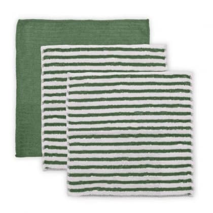 Pano Multiuso Buettner Enxuga e Limpa Verde Musgo Microfibra 3 Peças Cooking