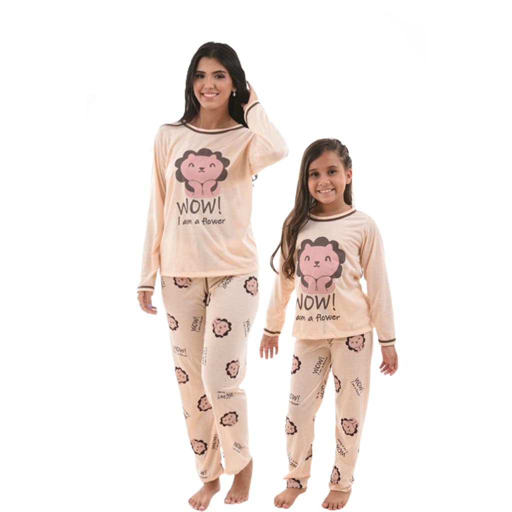 KIT 2 Pijamas Mãe e Filha Algodão Inverno