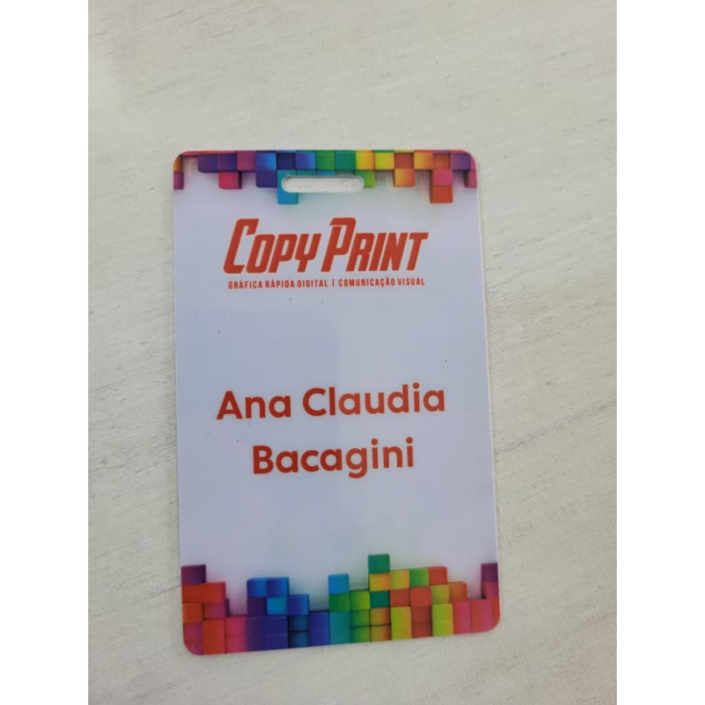 20 Unidades Cartão | Cracha | Crachá em PVC Personalizado.