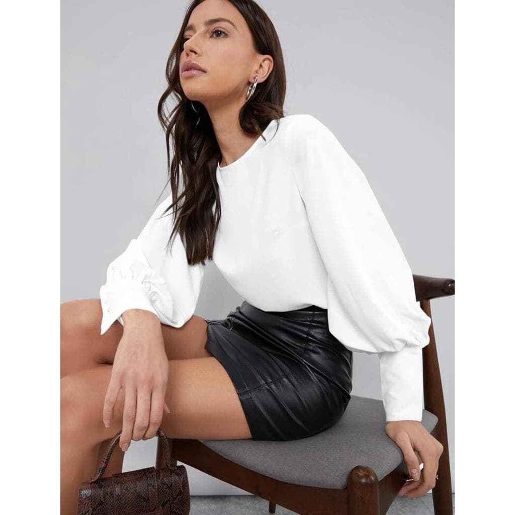 Blusa social/casual elegante manga longa moderna