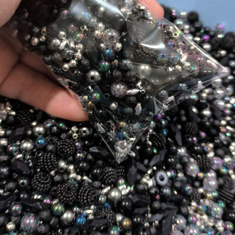 Blend Mix Pérolas Bolinhas Miçangas  PRETO