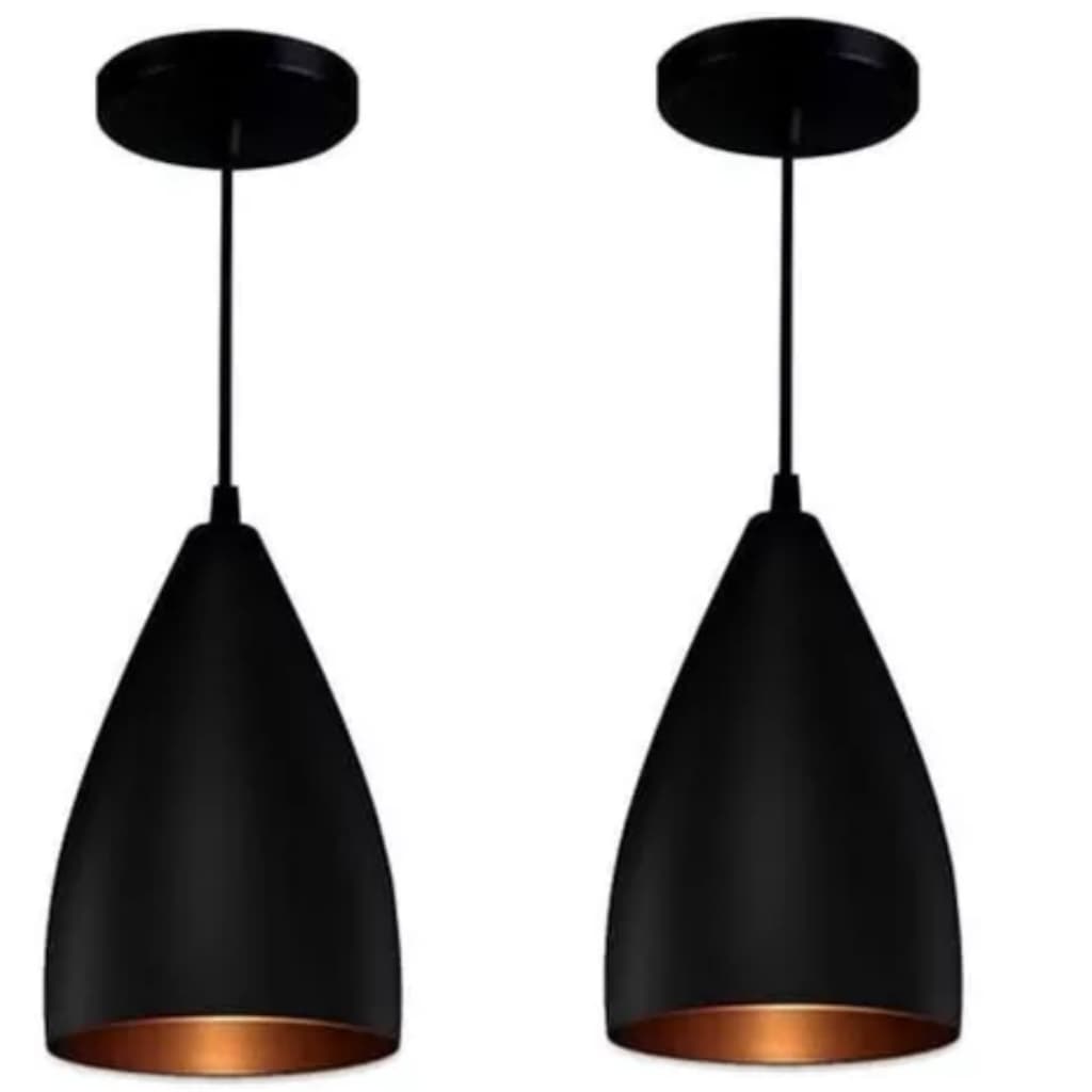 Kit 2 Luminarias Spot Vegas Pendente Preto in Bronze 17CM