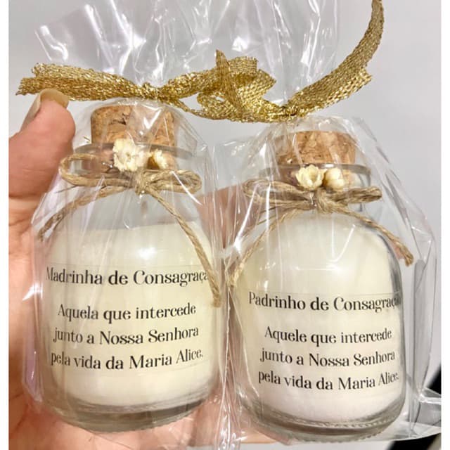 1 Vela Aromática Madrinha de Consagração + 1 Vela Aromática Padrinho de Consagração 50ml