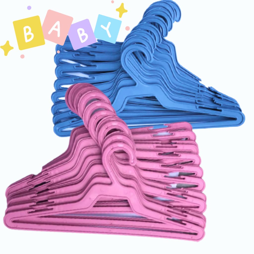 Kit Conjunto Cabide Infantil Rosa e Azul - 50 Unidades