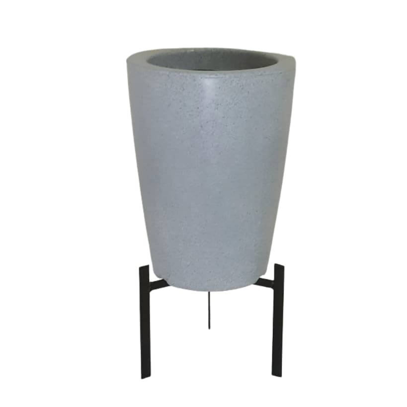 Vaso para planta cone liso PP 28x23cm em polietileno com suporte