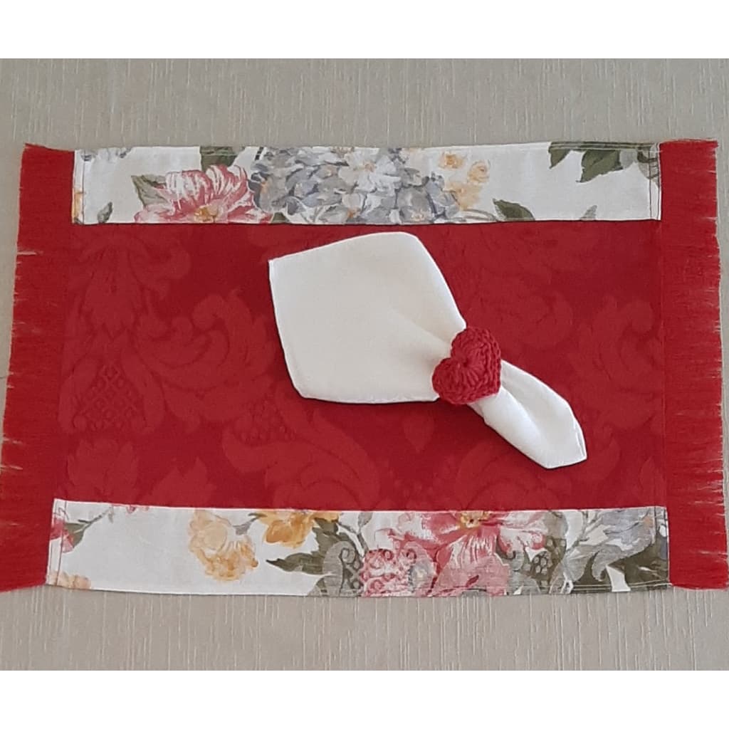 Lugar Americano  Com Franjas Tecido Jacquard Sousplat Supla Porta Prato Mesa Posta