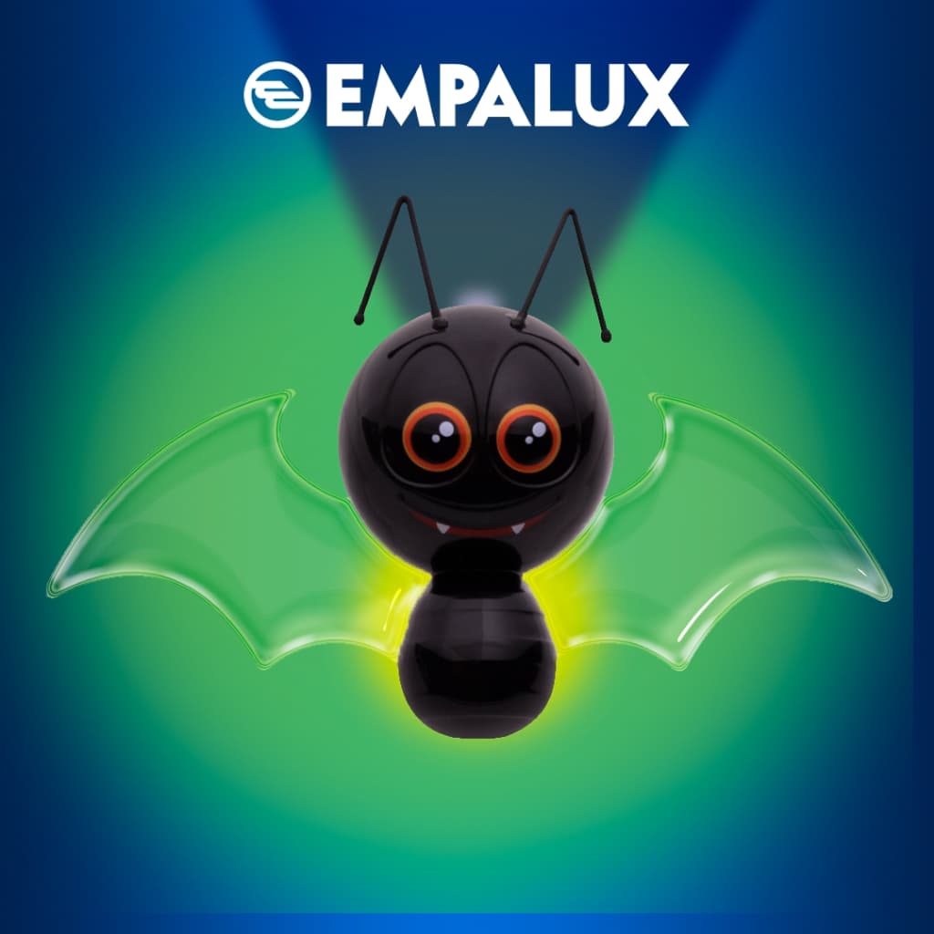 Luz Noturna Luminária Infantil Luz tomada Led Morcego 0.4w Rgb Empalux C/sensor Luminosidade