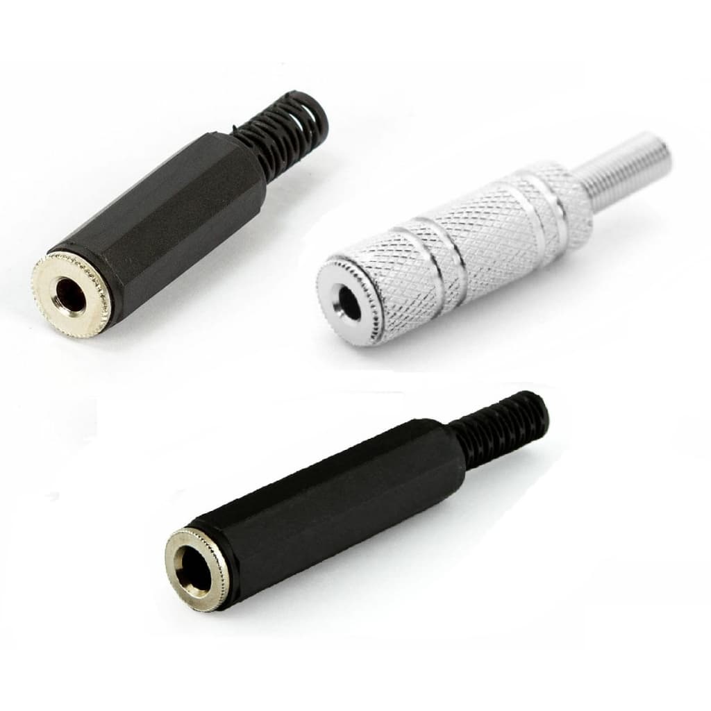 Plug P2 ou P10 Fêmea Estéreo Plástico/Metal MXT