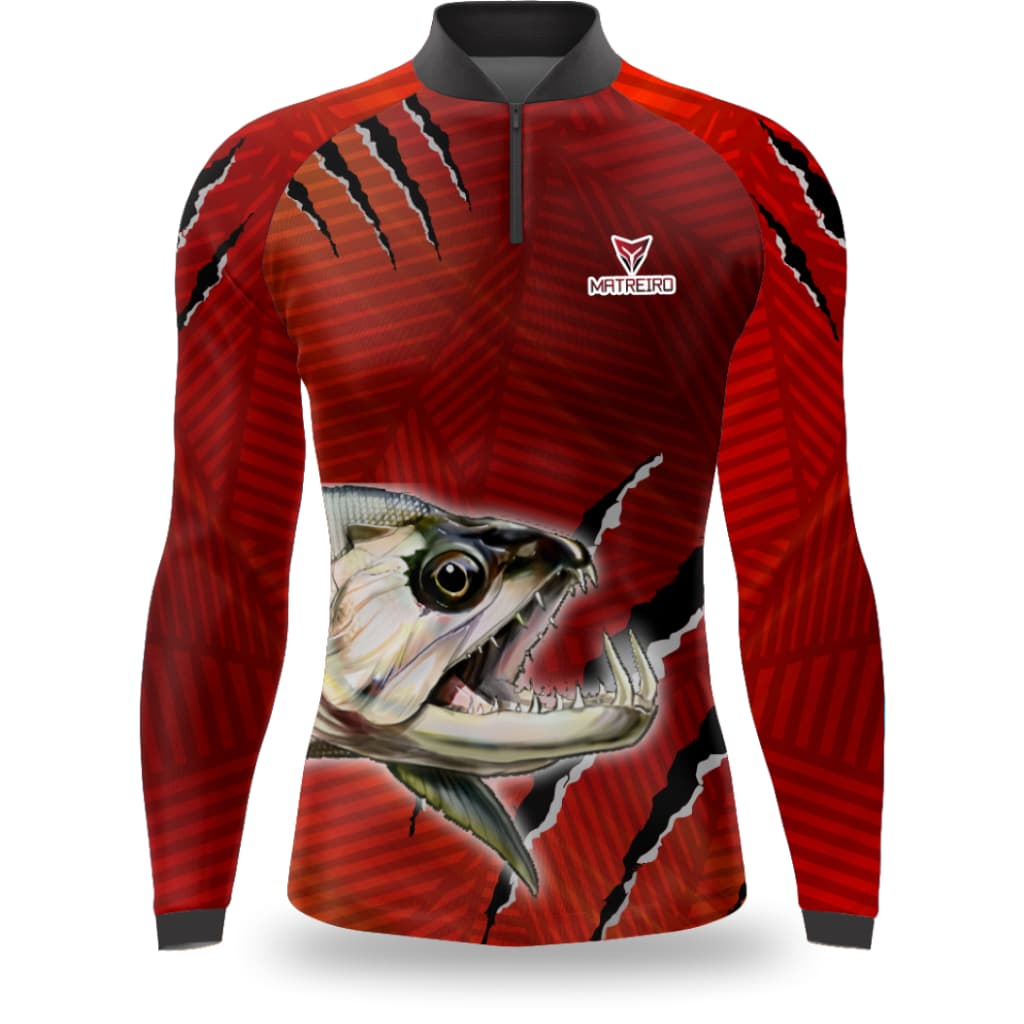 Camisa De Pesca Matreiro Cachorra Red Com Proteção Uv50 Envio Imediato