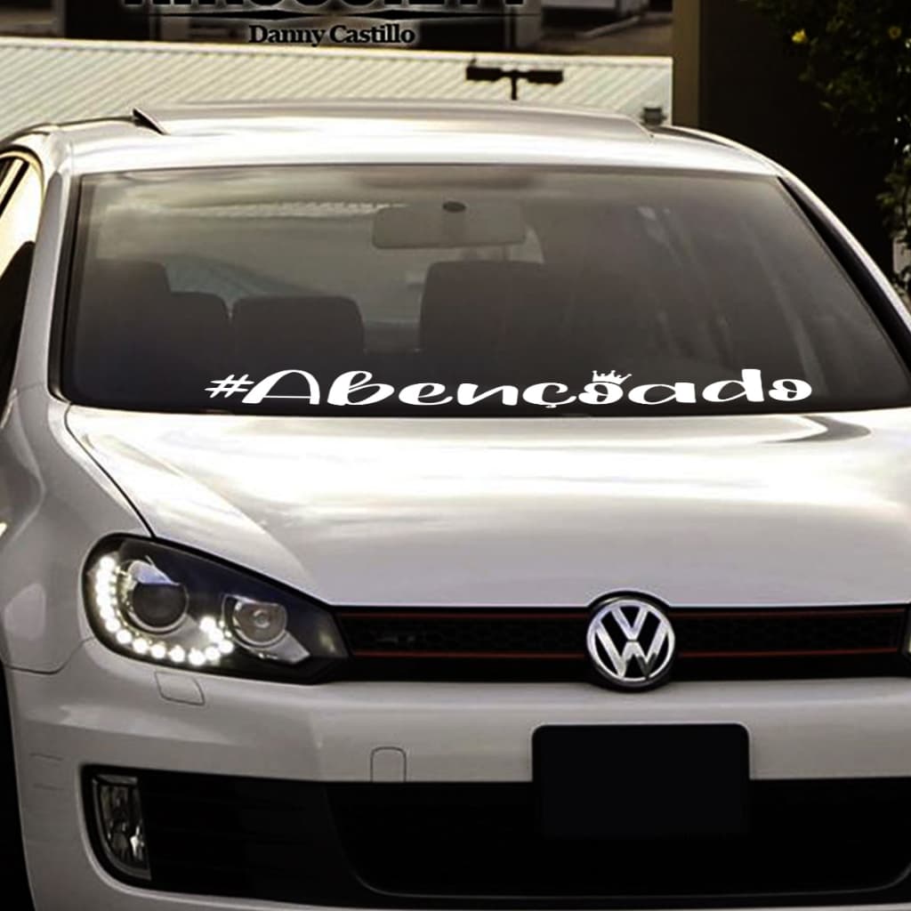Adesivo Para Brisa Abençoado Veiculo Som Automotivo Carro Rebaixado Dub Tuning Aspro Turbo