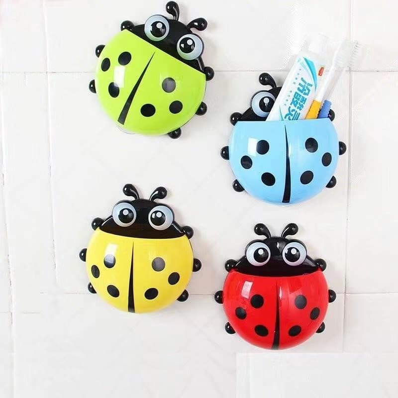 Porta Escova De Dente Infantil Joaninha C Ventosa P Parede/Porta escova de dentes suporte acessórios higiene bucal infantil joaninha porta escova dental de parede