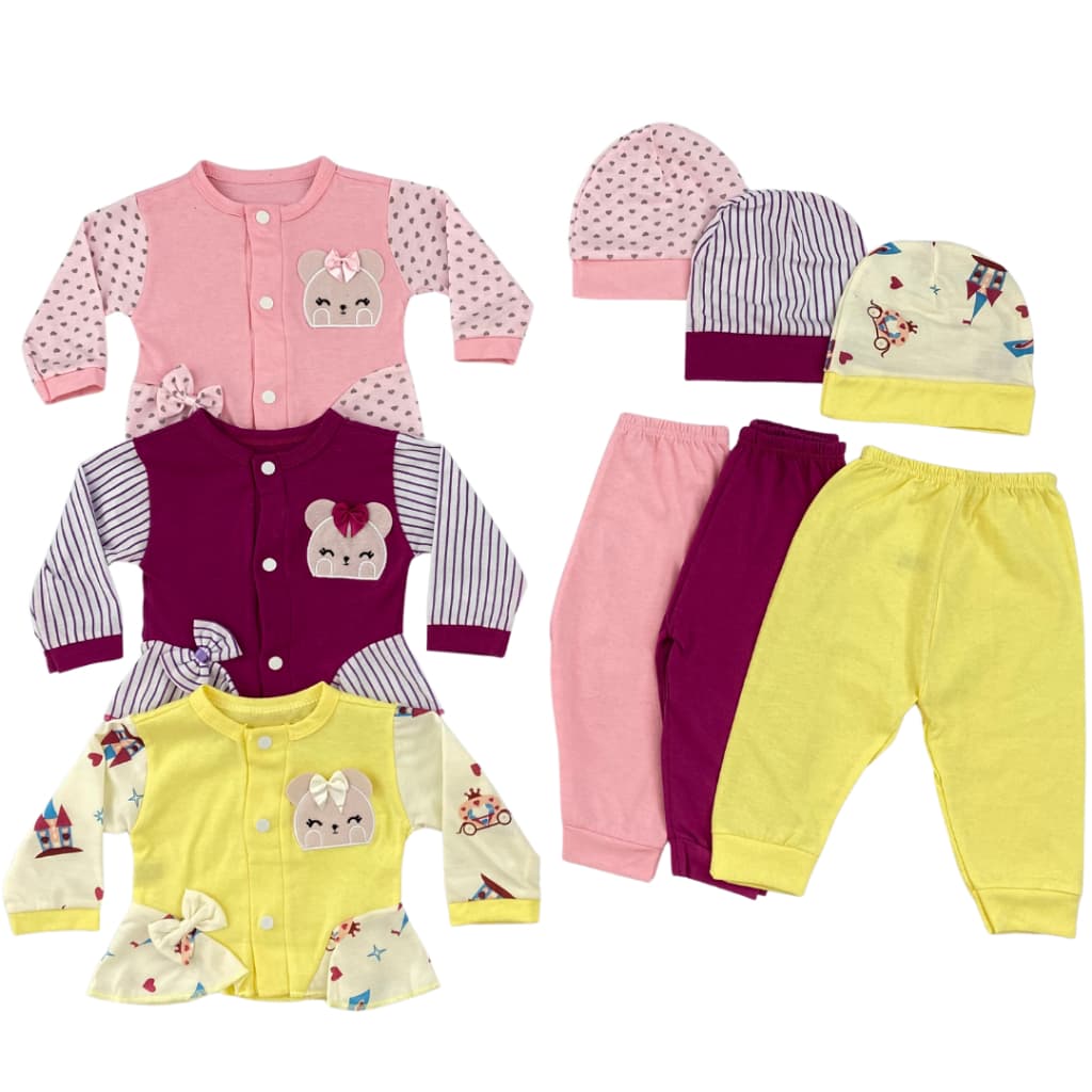 Conjunto Para Recém Nascido Feminino 3 Peças