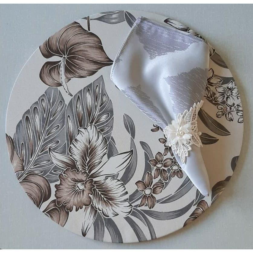 Kit Capa de Sousplat, Suplat 35x35 Mesa Posta Estampado 80%Algodão 20%Poliester Várias Estampas