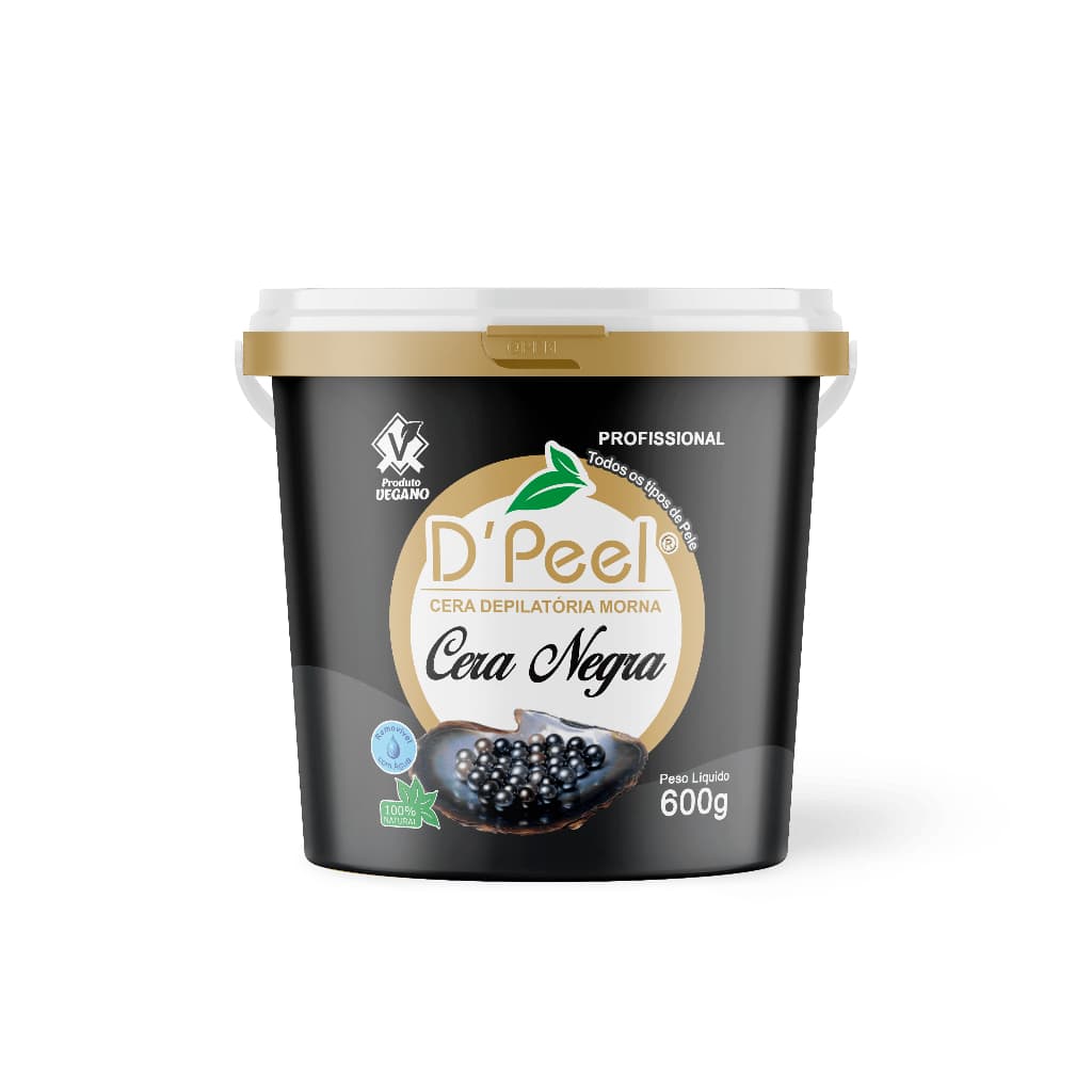 Cera Depilatória Hidrossoluvel e Cremosa Dpeel Cera Negra 600g indicados para todos tipos de Pele