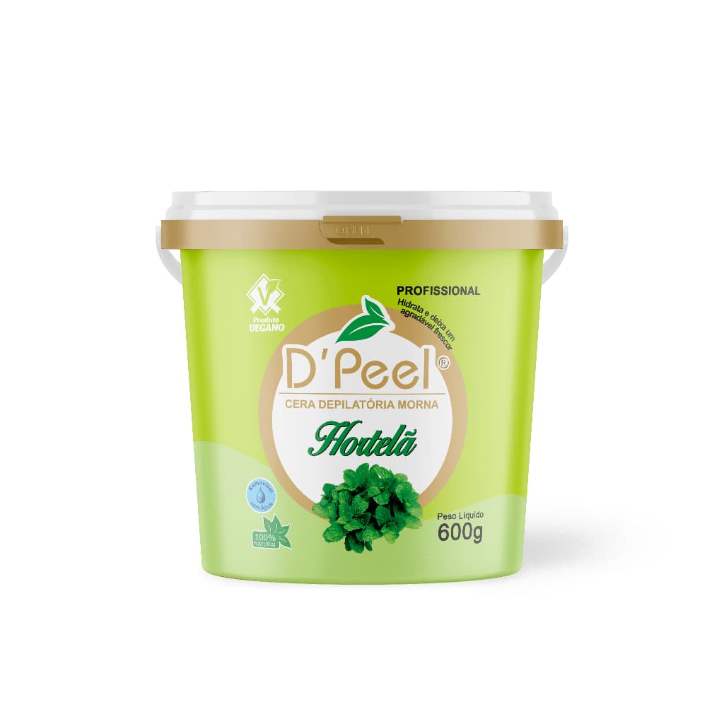 Cera Morna Depilatória de Microondas DPEEL Hortelã 600g | Cera Hidrossoluvel