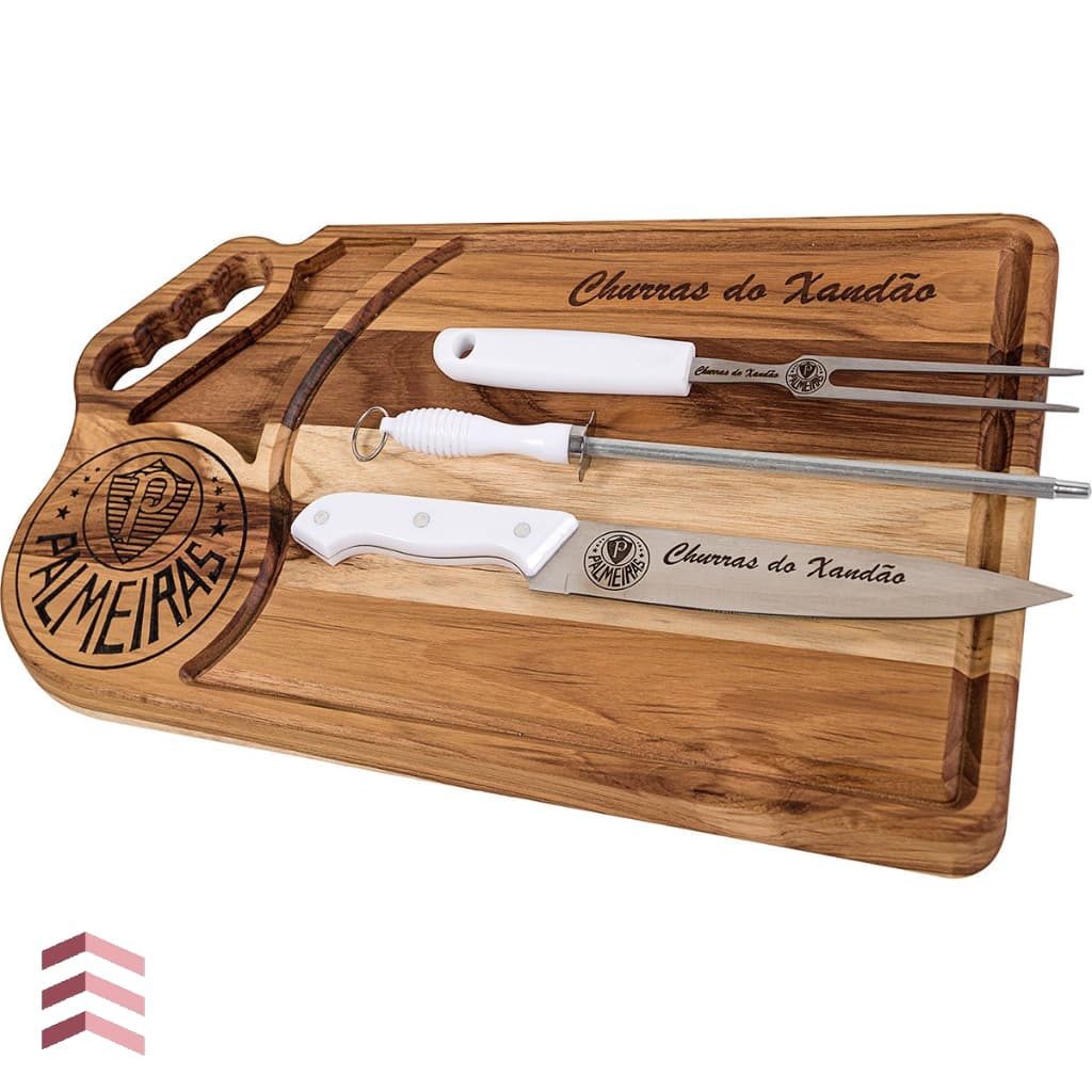 Kit Churrasco Grêmio Personalizado Time Tábua com Utensílios