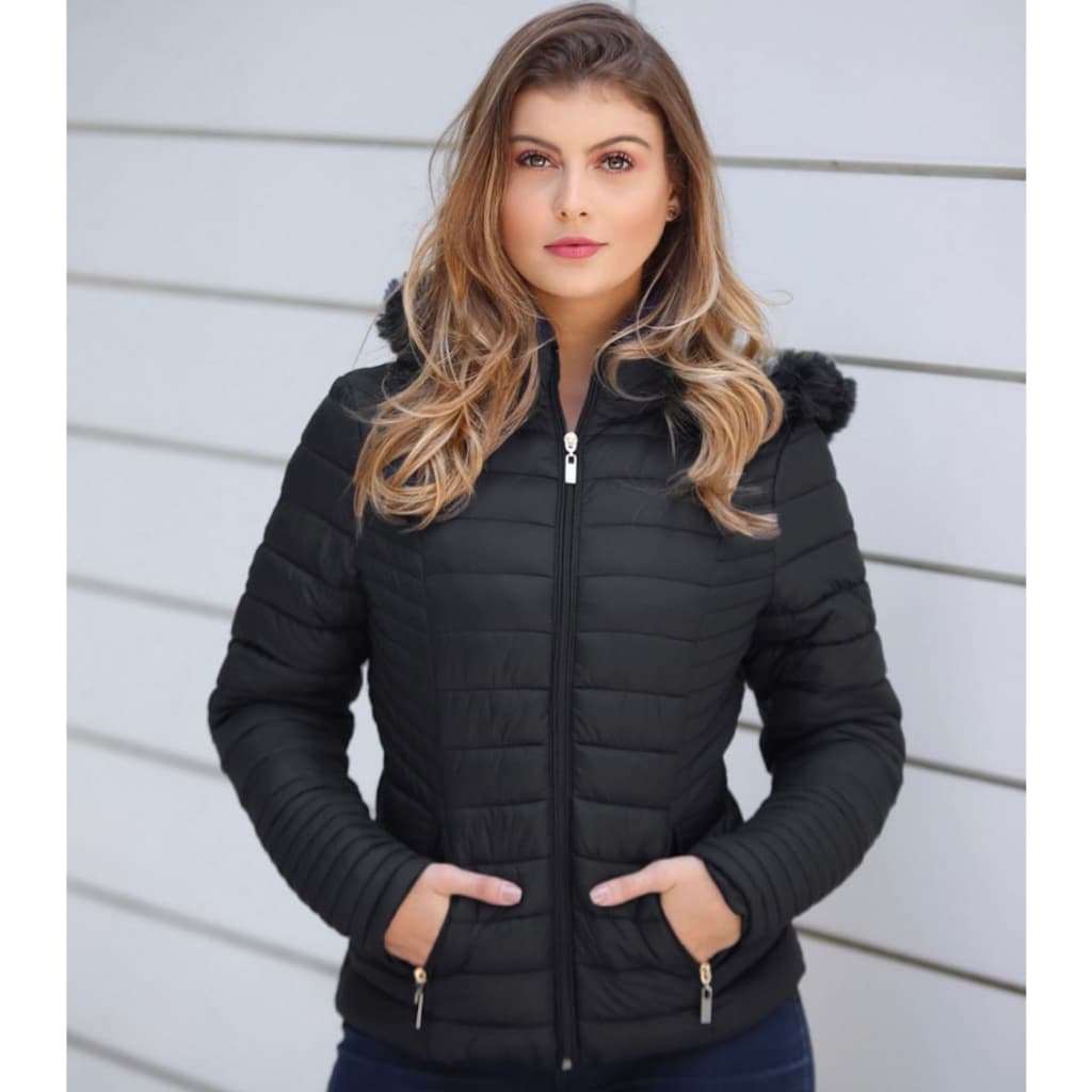 Blusa Bobojaco Peluciada Feminina Com Capuz Impermeval Jaqueta de Frio