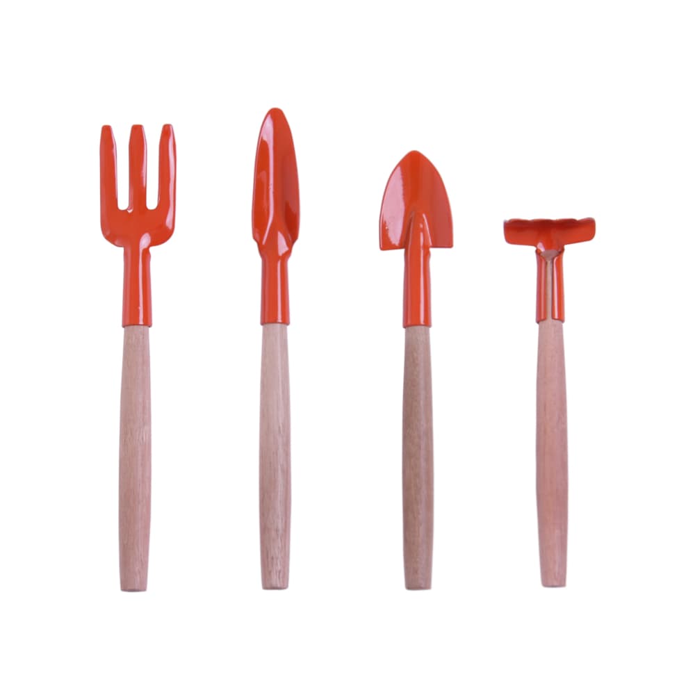 Kit Mini Conjunto 4 Peças Metalicas Pequenos Vasos Para Jardim Jardinagem Tramontina Ref. 78104801