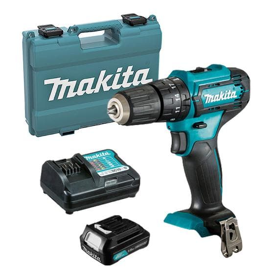 Parafusadeira Furadeira de Impacto Makita a Bateria HP333DWYX3 com 1 Bateria Carregador e Maleta
