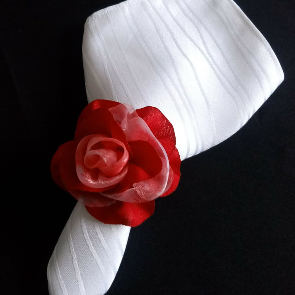 KIT Guardanapo  Tecido Jacquard com bainha 40x40 Marfim  Palha branco bege cinza