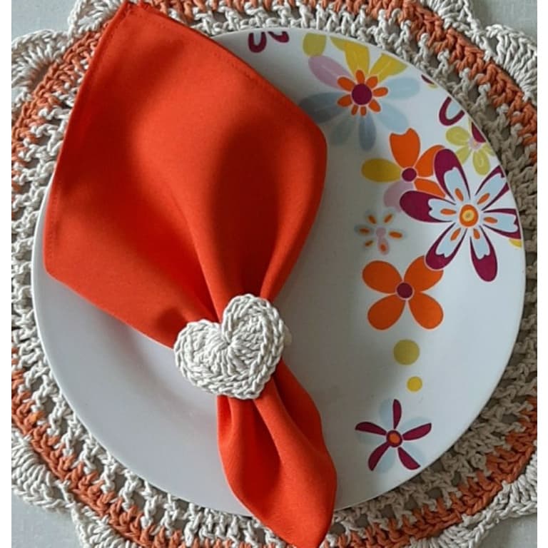 Kit 2 Guardanapos 40x40 com Bainha Mesa Posta Azul Serenity Branco Amarelo Laranja