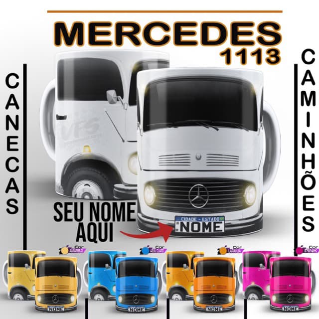 Caneca Personalizada xícara caminhão caminhões xícara 1113 Mercedes