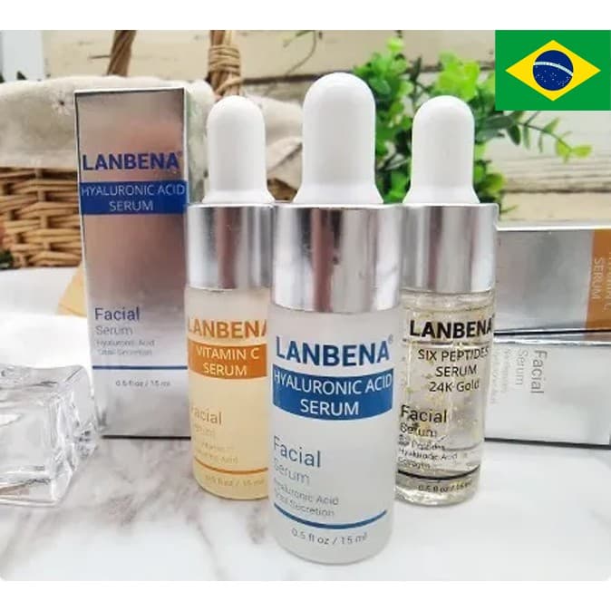 Serum Lanbena Vitamina C Ácido Hialurônico 24k Ouro