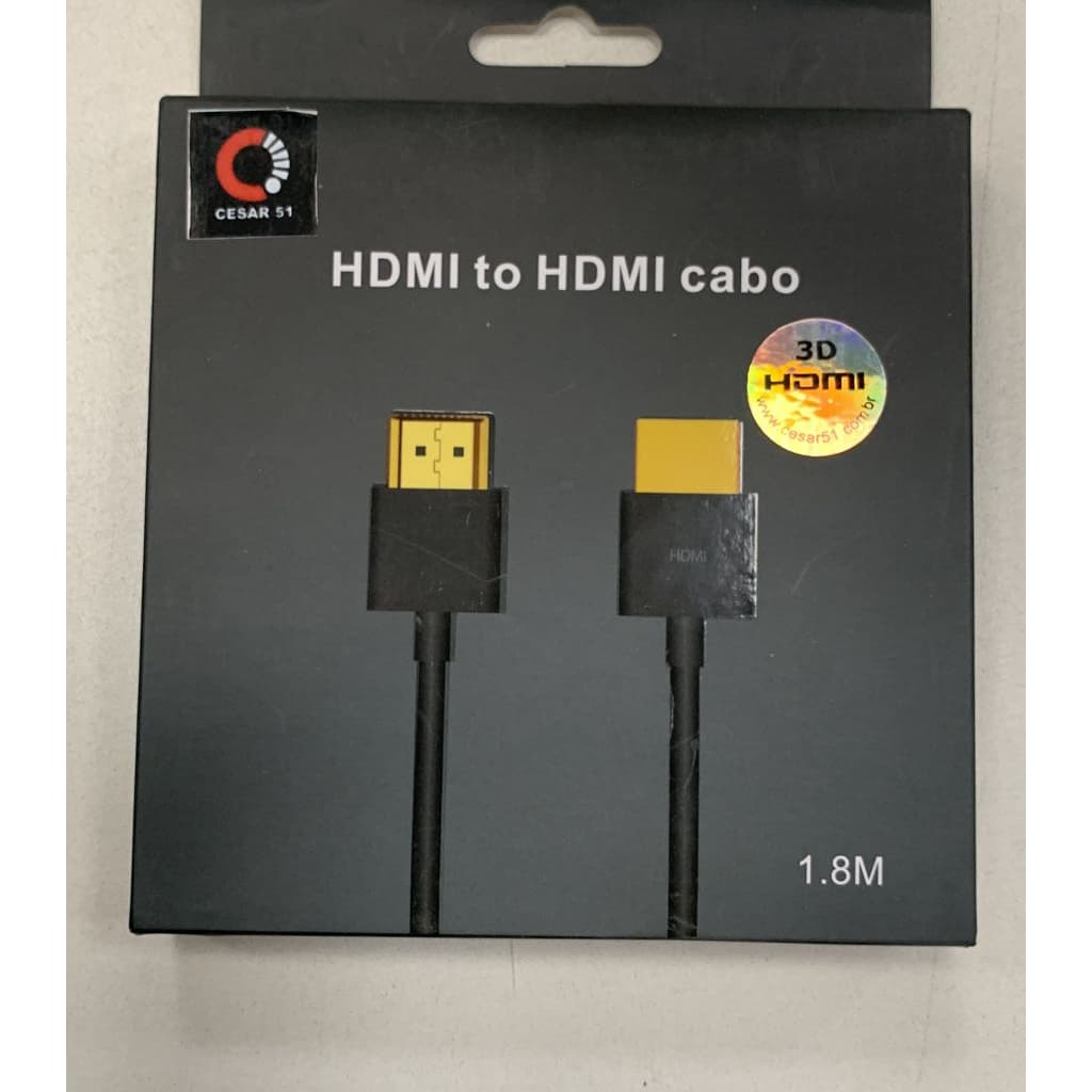 Cabo HDMI 3D 4K dourado de 1.8m