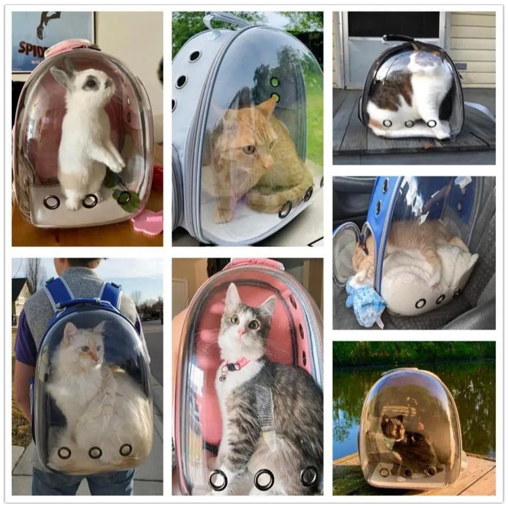 Mochila Pet Visão Panorâmica Astronauta Cachorro Gato Cão