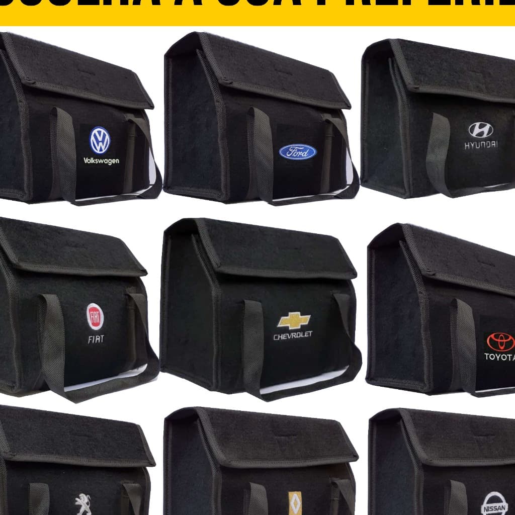 Bolsa Para Carro Carpete Logo Bordado Premium