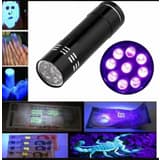 Lanterna ultravioleta 9 leds uv luz negra detector de nota falsa