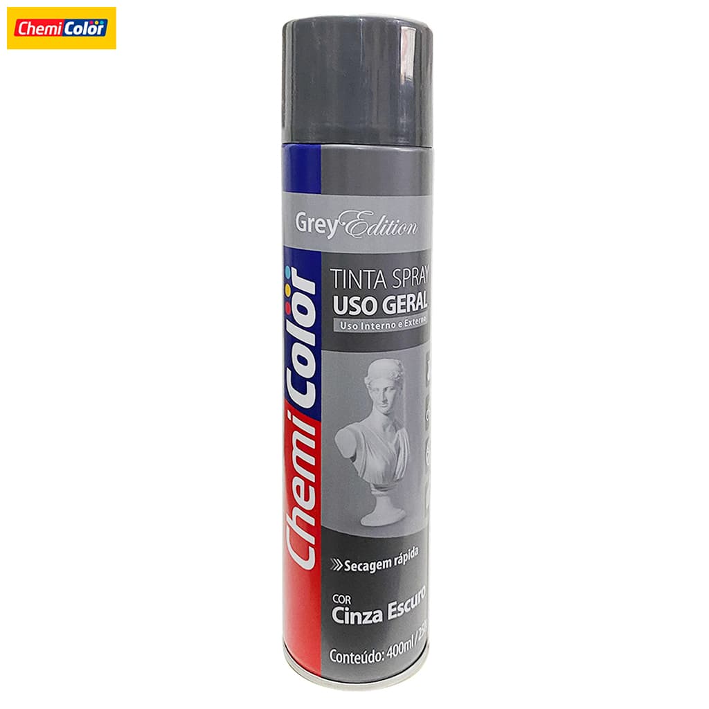 Tinta Spray Cor Cinza Escuro Chemicolor 400ml Uso Geral