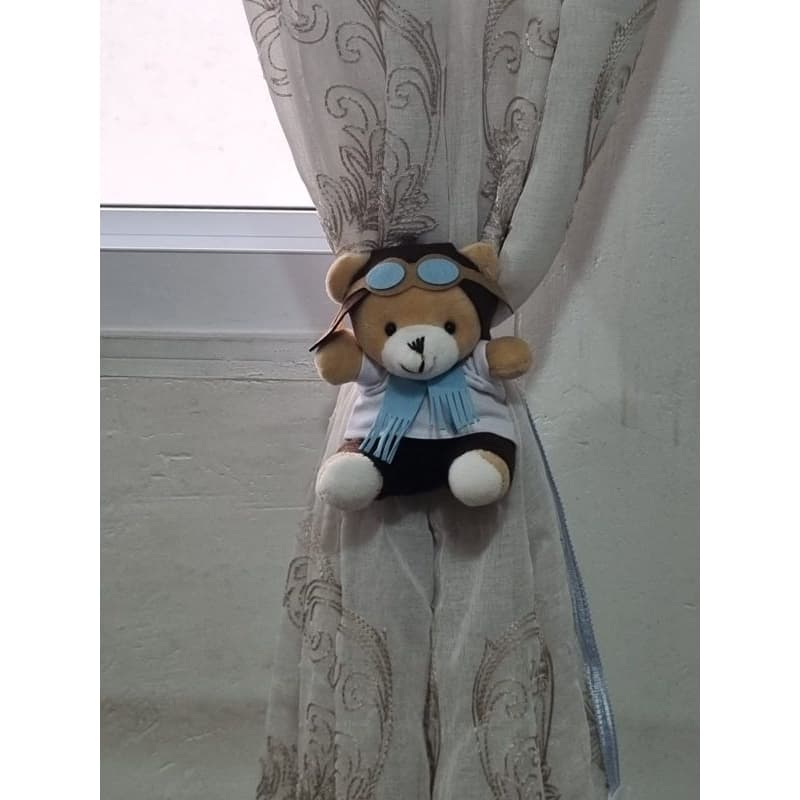 Kit 2 Peças Abraçadeira Prendedor De Cortina Bebê urso aviador