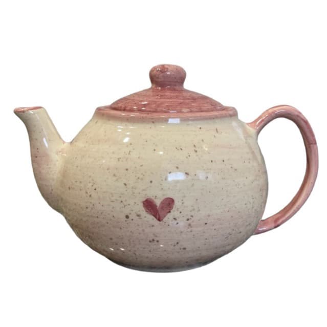 Bule De Café Chaleira Pequena Coração Rosa Cerâmica 500 Ml Dia Mães