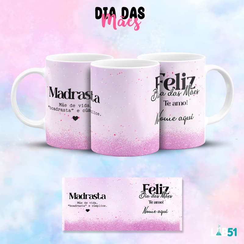 Caneca Xicara de Porcelana  Dia das Mães Personalizada