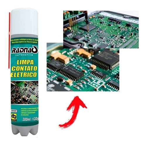 Limpa contatos elétricos e eletrônicos 300ml para computadores, injeção eletrônica, peças elétricas, placas e circuitos eletrônicos