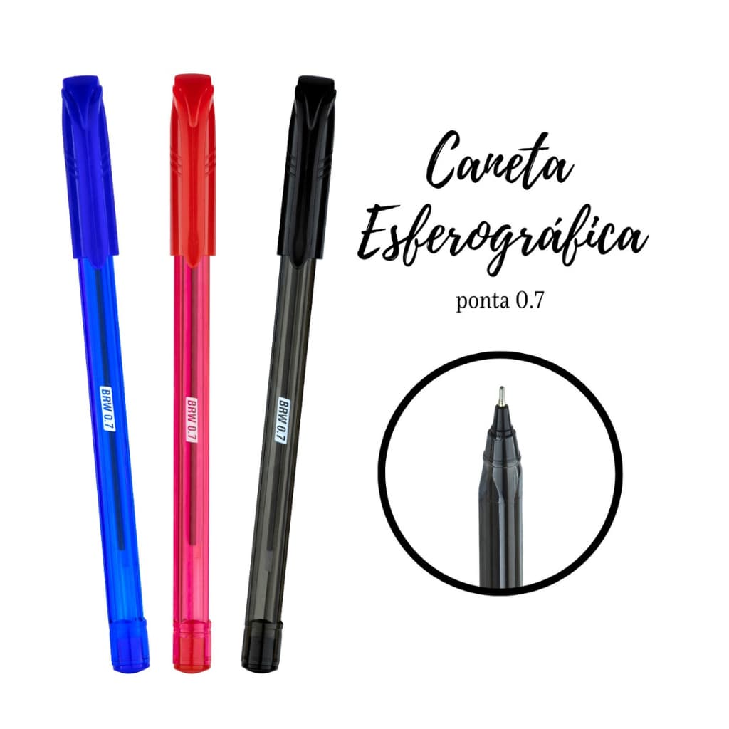 10 Canetas Esferográficas Triangular Ponta 0.7 MM - Triplet  BRW