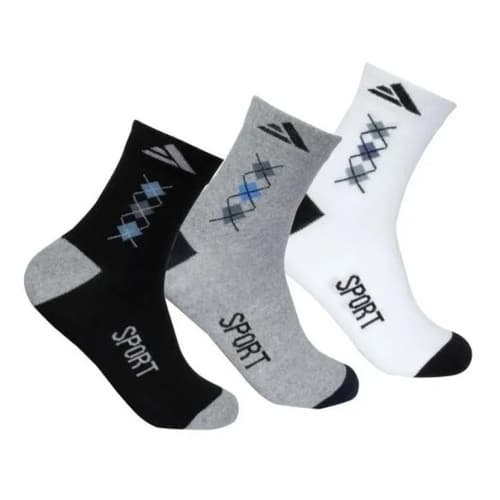 12 Pares Meias Grossas De Algodão Cano Longo Sport atacado-menos preço