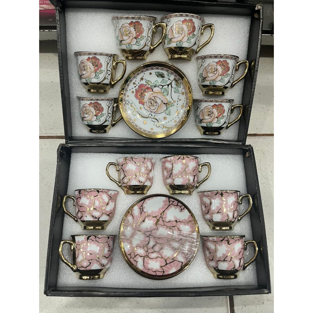 Jogo de xícara Porcelana Kit Xícara 12 peças (6 xícaras+ 6 pires)para Café e Chá
