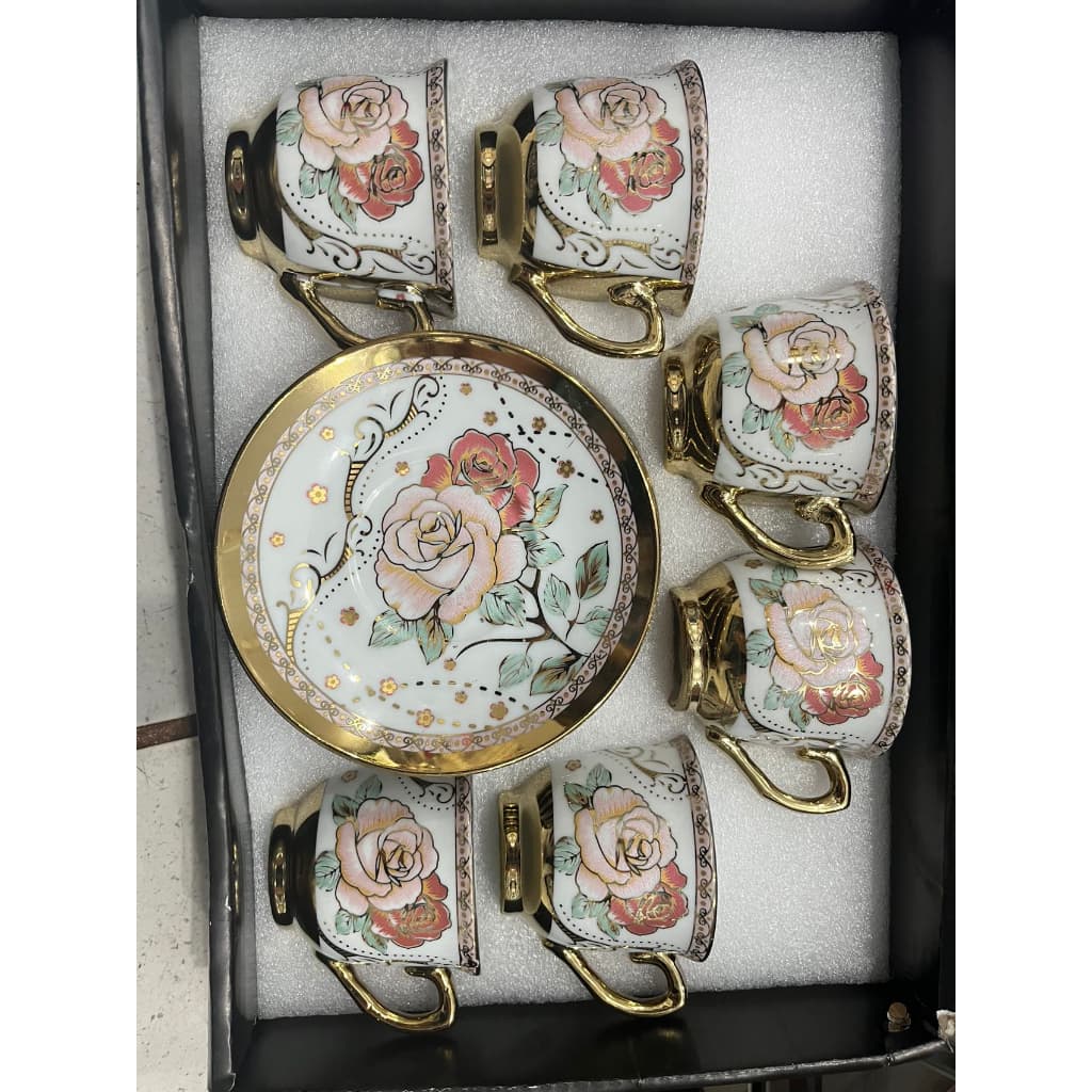 Jogo de xícara Porcelana Kit Xícara 12 peças (6 xícaras+ 6 pires)para Café e Chá