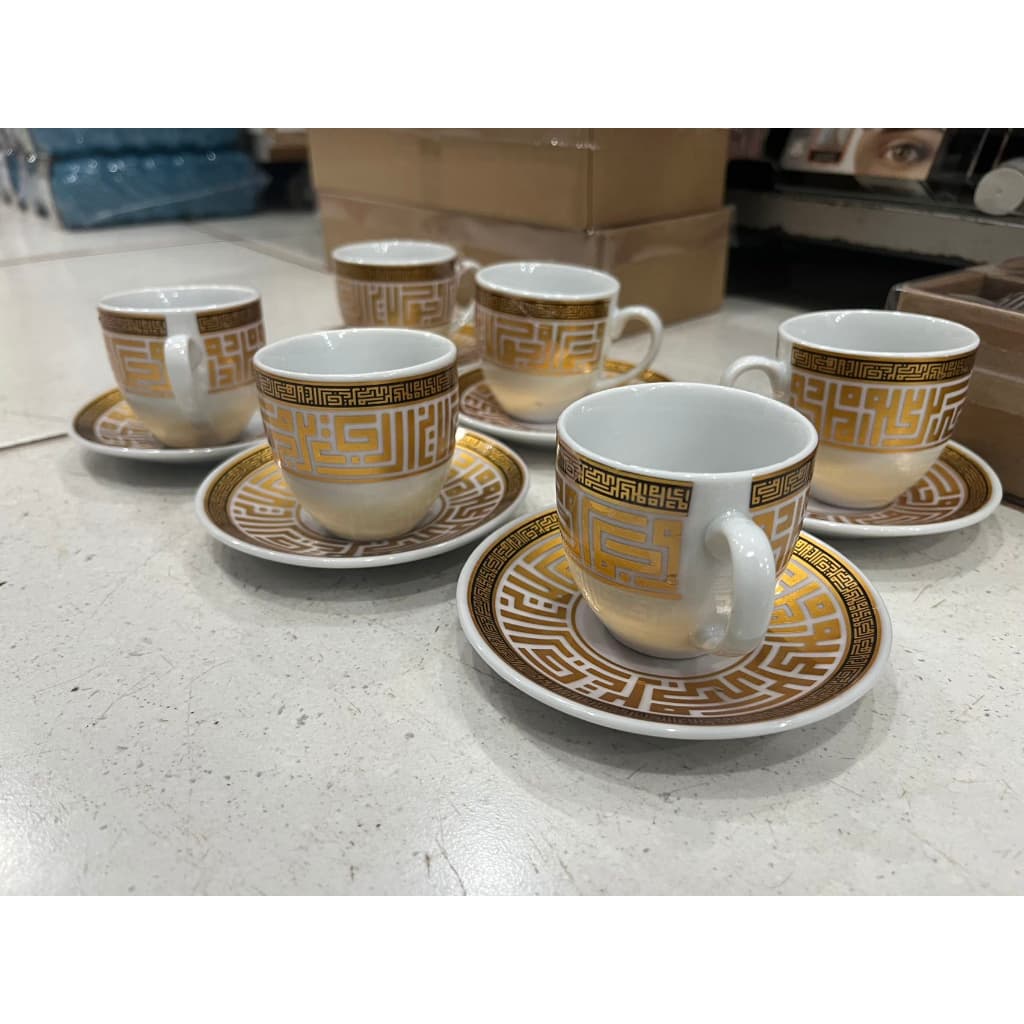 Jogo de xícara Porcelana Kit Xícara 12 peças (6 xícaras+ 6 pires)para Café e Chá