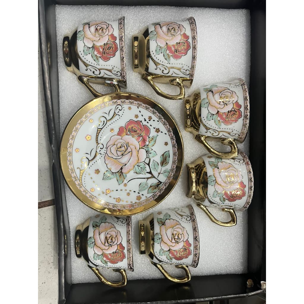 Jogo de xícara Porcelana Kit Xícara 12 peças (6 xícaras+ 6 pires)para Café e Chá