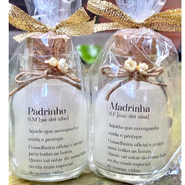 16  Velas * 8 Velas Aromáticas Madrinhas + 8 Velas Padrinhos de Casamento / de Crisma / de Batismo 50ml