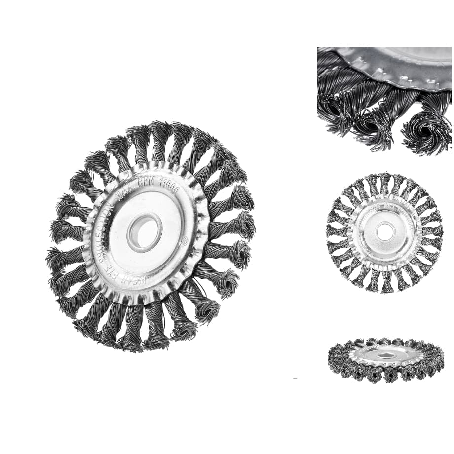 Escova de Aço Carbono Circular Torcida Profissional 150mmx12,7mm