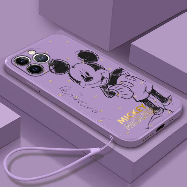 Case Capa para Iphone Apple Mickey Minnie Candy Love com alça
